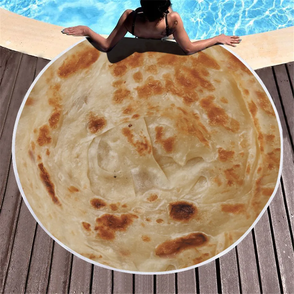 Круглое пляжное полотенце Burrito Tortilla Be a Giant Human или Taco |