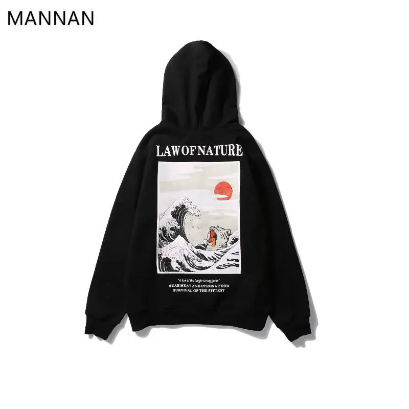 MANNAN Мужская Толстовка толстовки уличная краска law of fnature, Off White хип-хоп Повседневная хлопковая off white - Цвет: Black