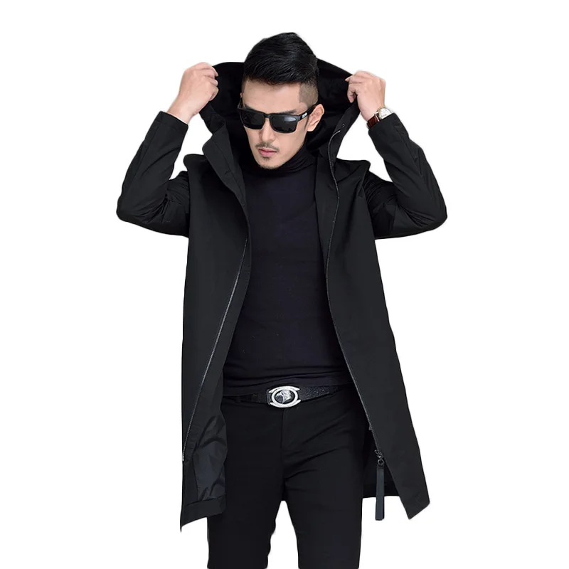 

2017 Autumn and winter jacket Men's casual fashion hooded jackets Trench coat Men's business casual coats jackets men