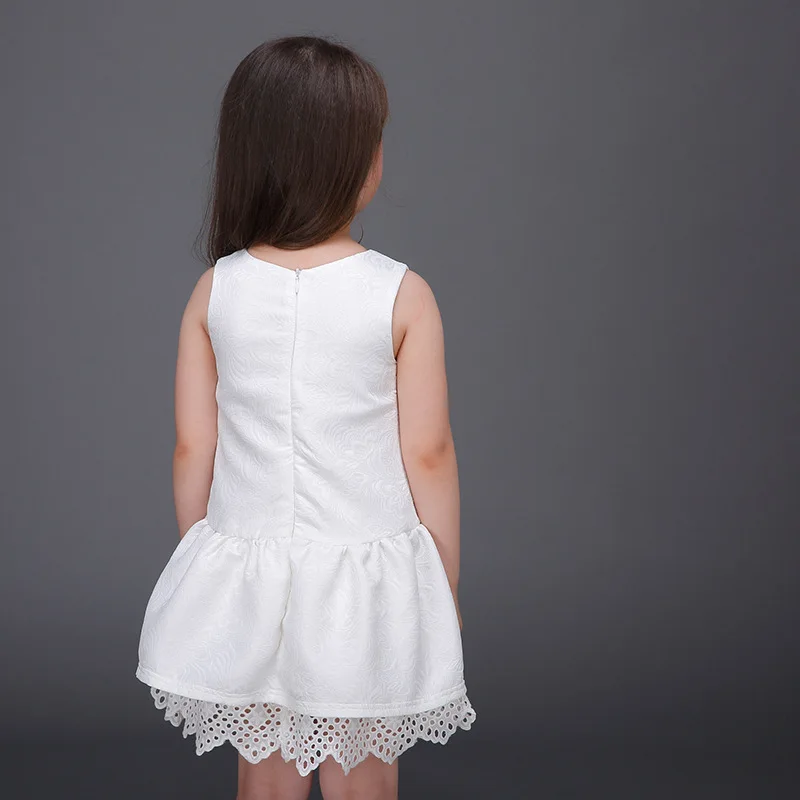 2017 Летние Детские платья для девочек милое бальное платье маленьких без рукавов