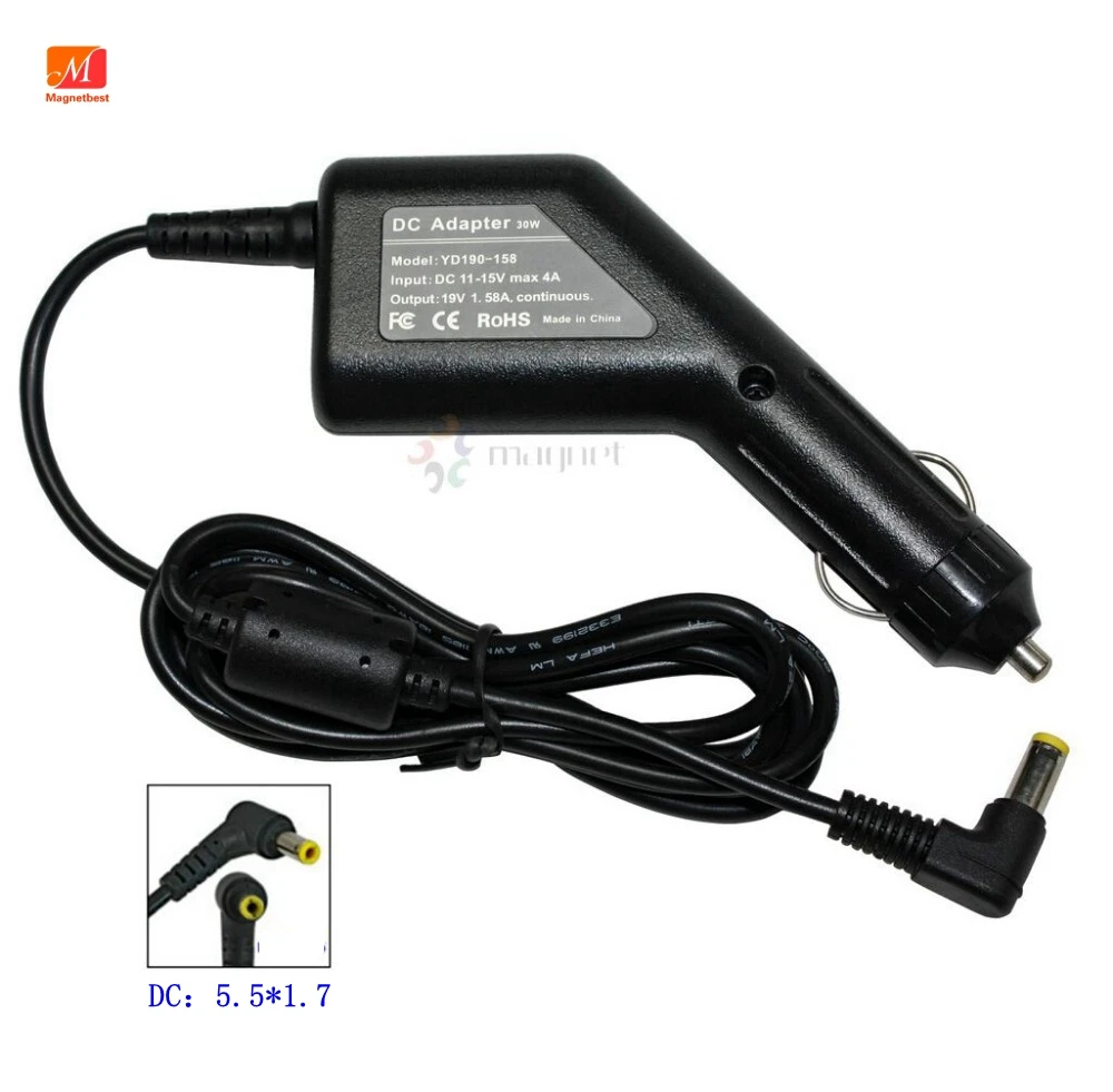 19 V 1.58A 30 Вт ноутбук автомобильный адаптер постоянного тока для acer Aspire One A150L A110