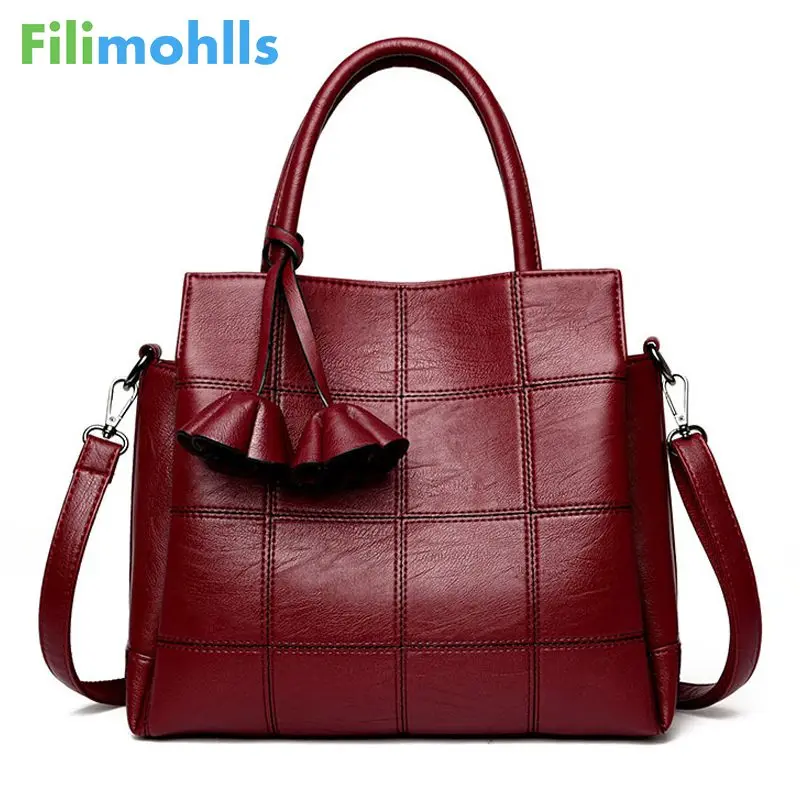 Модные кожаные дамские сумочки в клетку женские сумки от известного бренда 2017