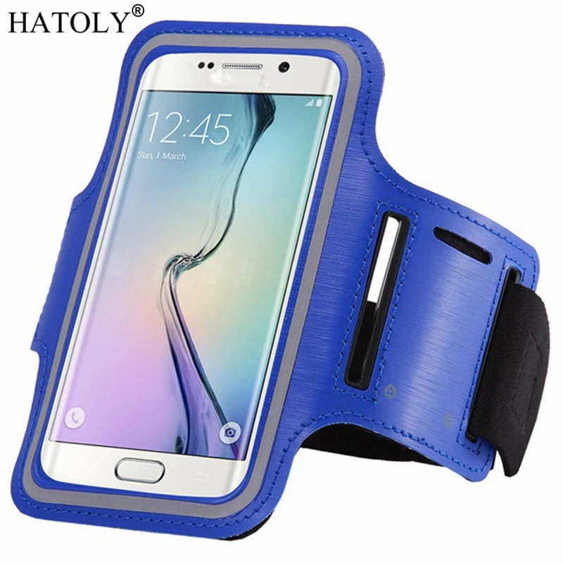 Blue HATOLY Спортивная нарукавная спортивная сумка 5,7-6," чехол для телефона для iPhone XR XS Сумка для бега для samsung S8 S8 Plus S9 S9Plus чехол для телефона - Цвет: Blue