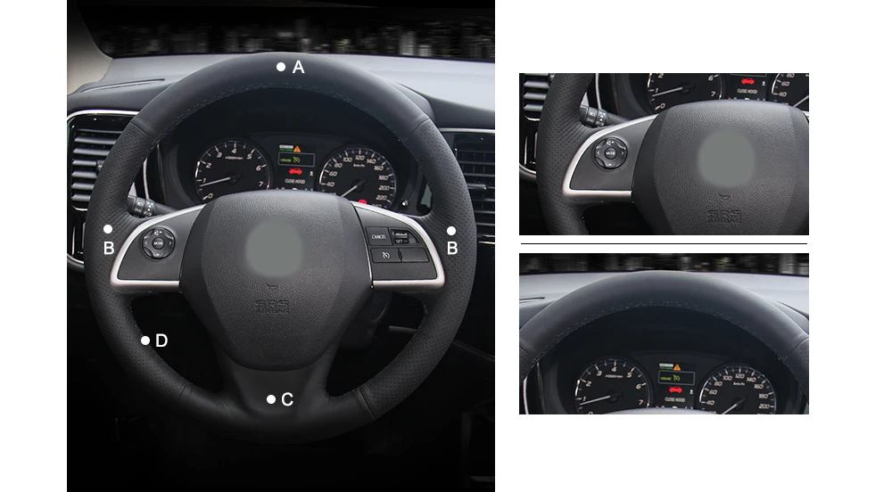 MEWANT черный искусственный кожаный чехол рулевого колеса автомобиля для Mitsubishi ASX 2013- Outlander Mirage L200 Eclipse(крест