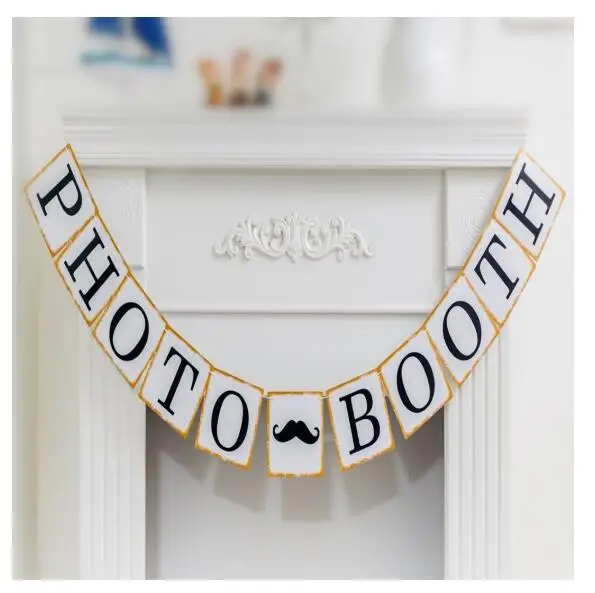 PHOTO BOOTH BANNER Реквизит для фотобудки, свадебные украшения, реквизит для фотобудки, детский свадебный душ, украшение для свадебной вечеринки, фотобудка MrMrsJust sevened - Цвет: PHOTO BOOTH BANNER