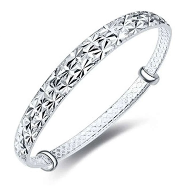 Серебряный браслет для женщин на запястье со звездами регулируемый Pulseira Femme