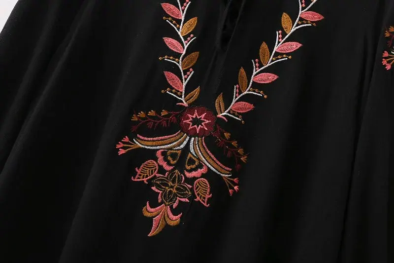 Женское винтажное платье с цветочной вышивкой VOGUE повседневное мини рукавом 3/4 в