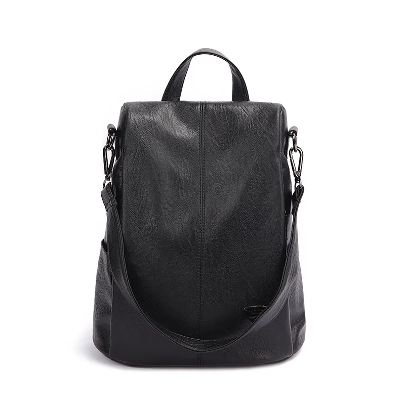 black backpack POMELOS рюкзак женский pu кожаный рюкзак сумка Противоугонная высокое качество Softback городские модные рюкзаки для девочек женщин - Цвет: black backpack