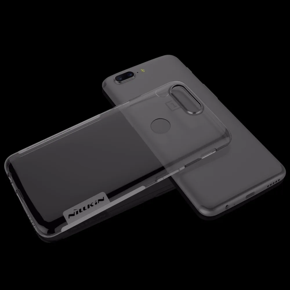 oneplus 5t case cover 6.01 inch NILLKIN Nature Transparent Clear Soft silicon TPU Protector one plus 5 t |