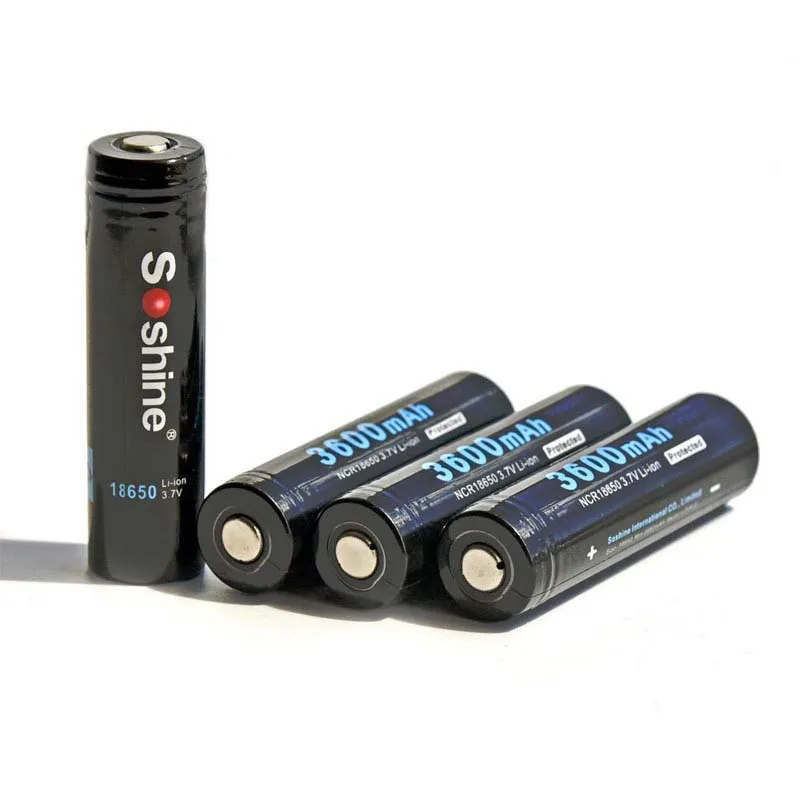 Soshine 18650P 18650 3 7 V 3600mAh литий ионная аккумуляторная батарея с защитой (2