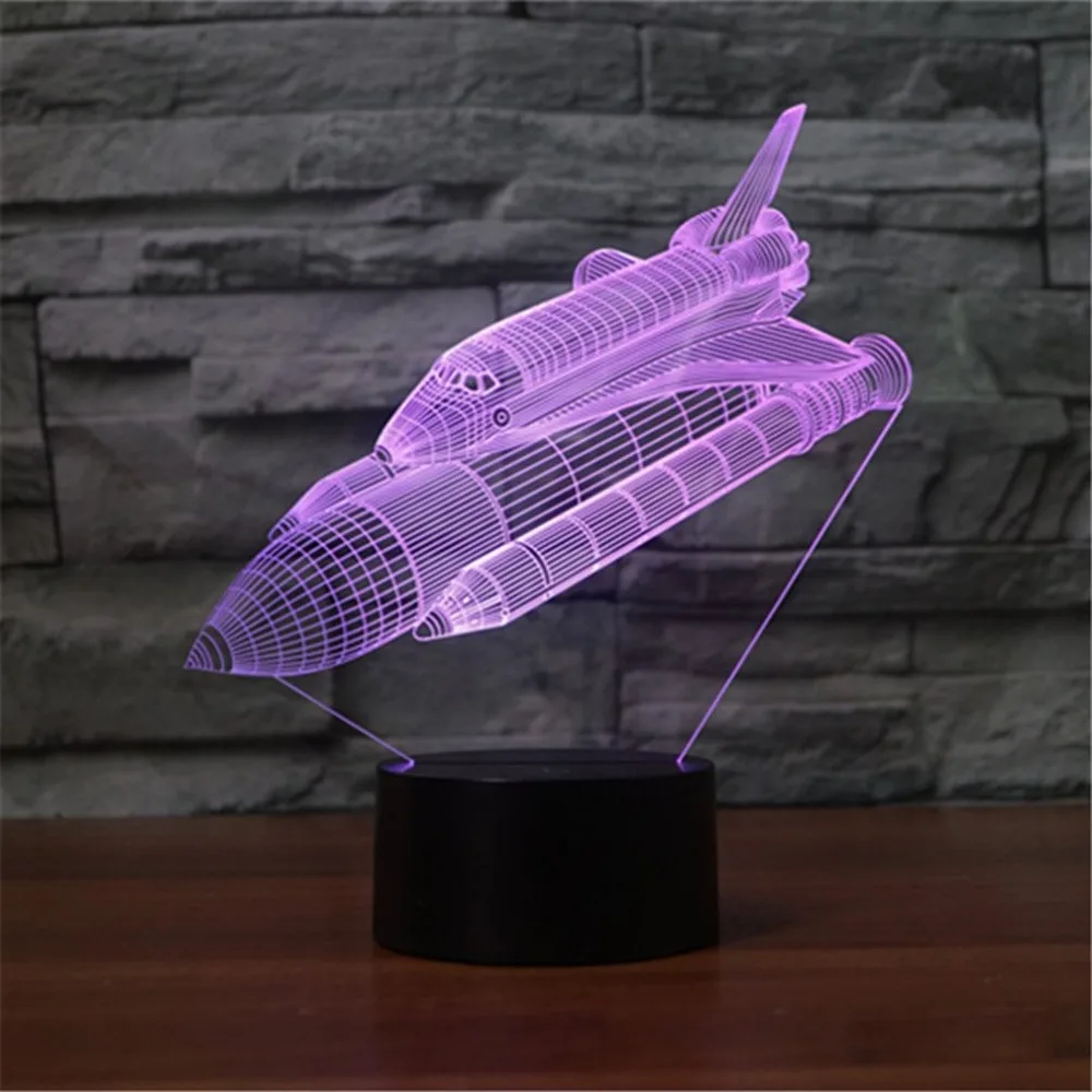 Space Shuttle 23d Light Colorful Led Vision Gift Atmosphere Table Lamp | Лампы и освещение