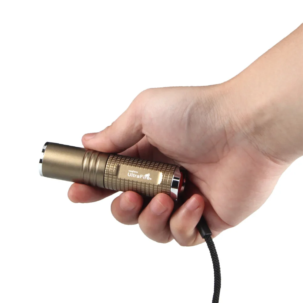 UltraFire Мини светодиодный фонарь с тактическим переключателем фонарь luz перезаряжаемый фонарь с бликами(аккумулятор 16340 не входит в комплект