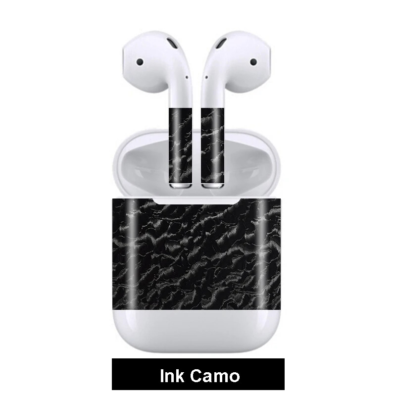 Ink Camo 3D камуфляж крокодиловой змеиной кожи царапинам наушники наклейки "фильмы" для Apple Airpods наклейки кожи - Цвет: Ink Camo