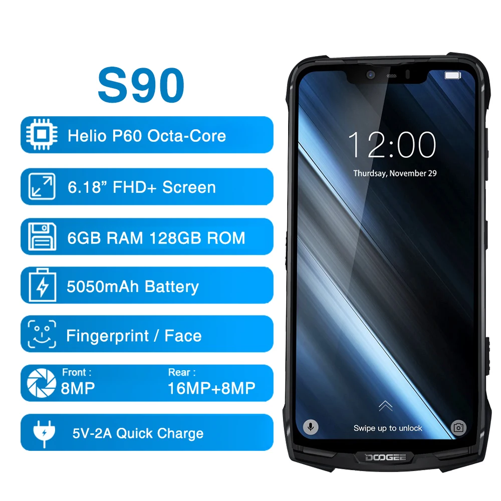 DOOGEE S90 супер IP68/IP69K (для использования вне помещений окно) модульная прочный