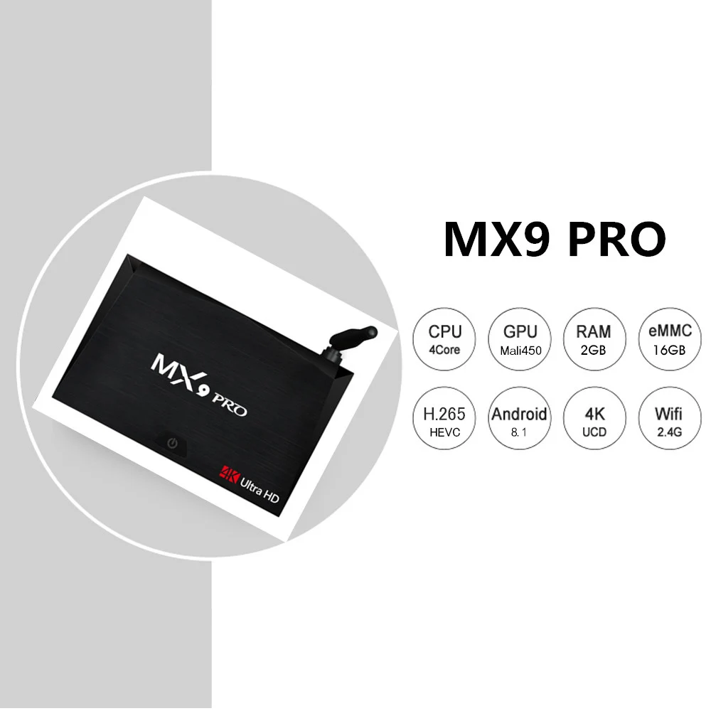 MX9 Pro 4 ГБ ОЗУ 32 Гб ПЗУ Android 8,1 ТВ приставка RK3328 четырехъядерный WiFi Bluetooth USB 3,0 медиаплеер H.265 4K HD Смарт-приставка