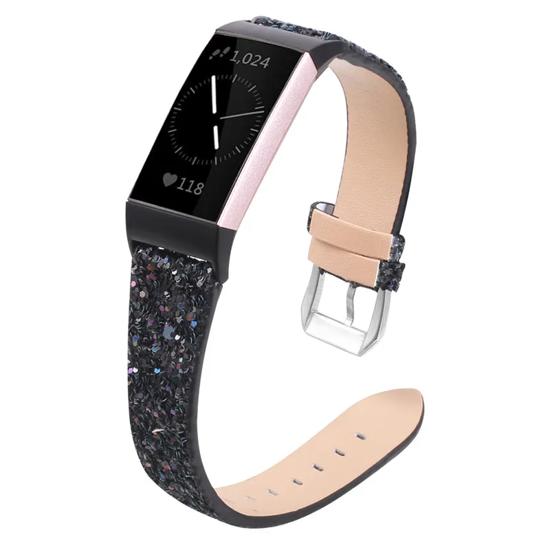 Босоножки на высоком каблуке BlingBling резинок для браслета Fitbit Charge 2 кожи