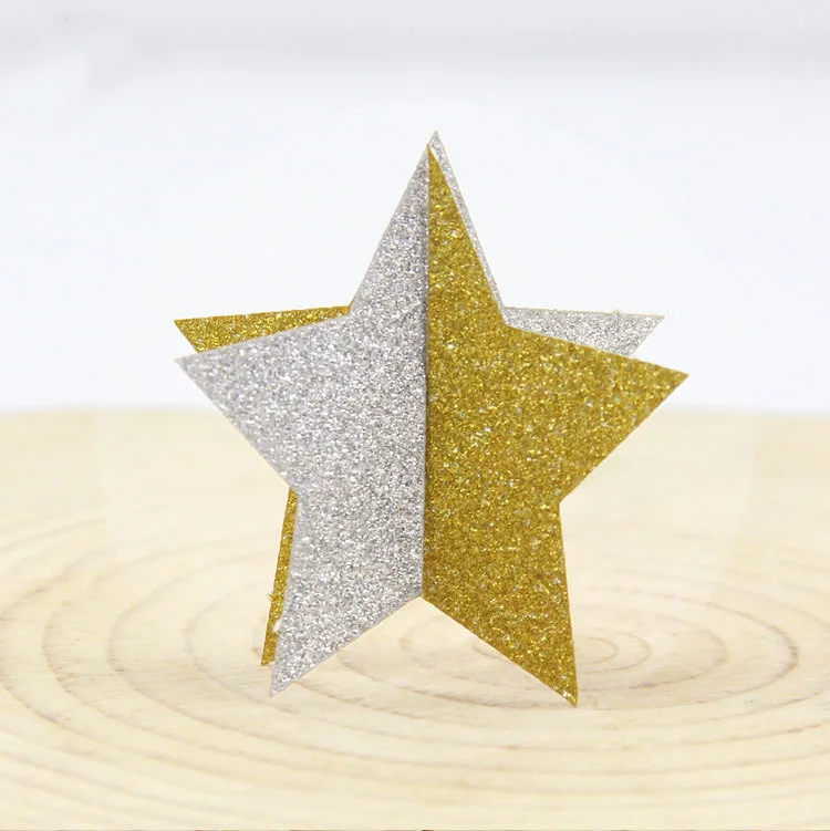 Искусственный Топпер для капкейков серебристые и золотистые топперы в форме