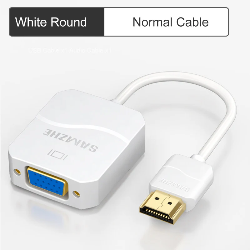 SAMZHE HDMI в VGA адаптер 1080P HDMI конвертер для ноутбука на большой экран цифро-аналоговый USB и аудио дисплей - Цвет: HHV06