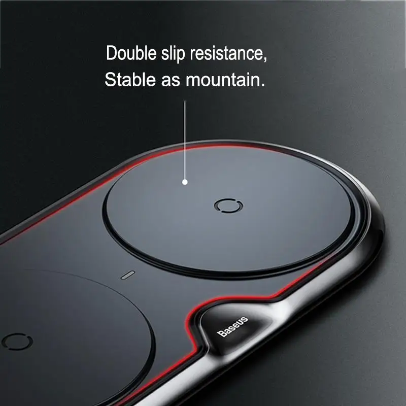 Baseus 10 Вт Dual 2 в 1 QI Беспроводное зарядное устройство для iPhone Xs Max X samsung S10 S9 S8 Xiaomi Mi 9 Быстрая Беспроводная зарядка зарядное устройство