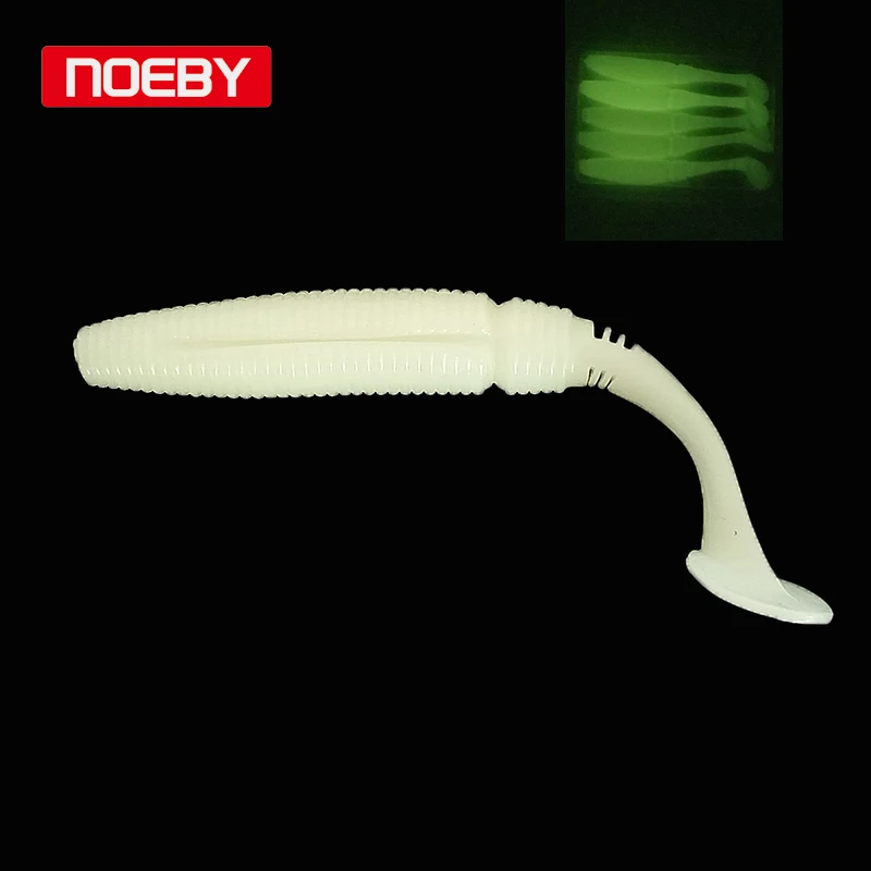 Светящиеся мягкие приманки Noeby Peche, 5 см, 7,5 см, 10 см, 13 см, светящаяся Мягкая наживка для летающей рыбалки UL, силиконовая приманка с Т-образным хвостом