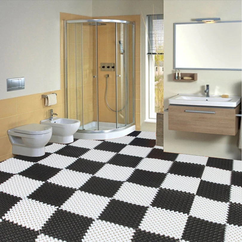 4pcs/set Creative mosaic bathroom floor mats non-slip massage bath shower toilet waterproof | Дом и сад