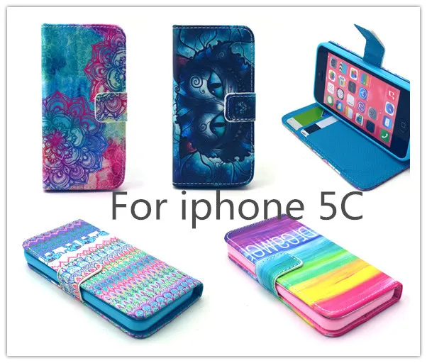 Высококачественный чехол-книжка из искусственной кожи с бумажником для Apple Iphone 5c