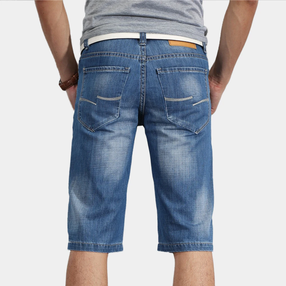 2017 Новое Лето Мужчины Шорты Тонкий Denim Проблемные Отверстие Короткие Джинсы
