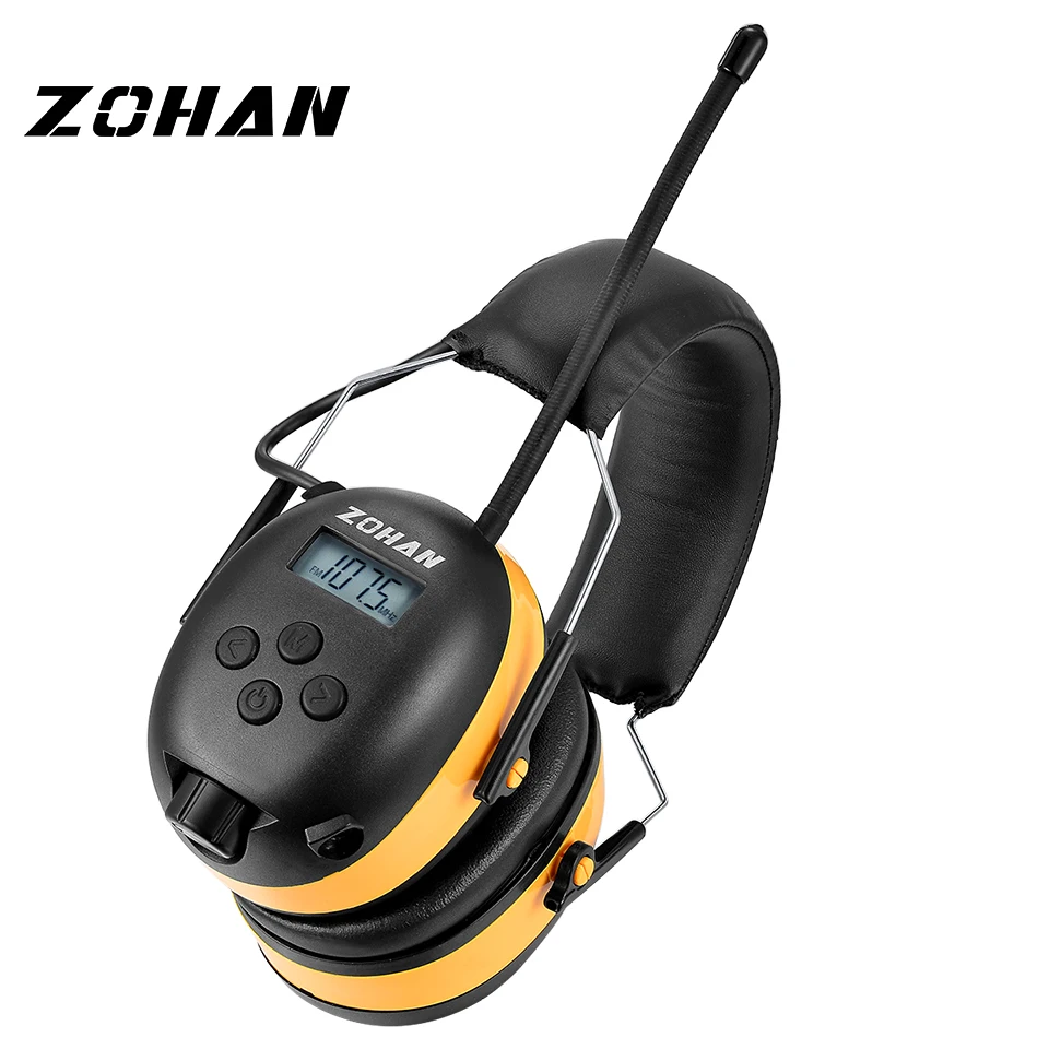 ZOHAN Цифровой AM/FM стерео радио наушники NRR 24dB защита ушей для кошения Профессиональный слуховой протектор радио наушники