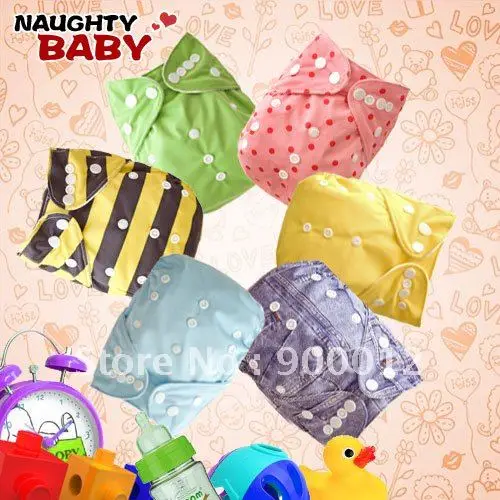 

Детские подгузники Naughtybaby, Новое поступление, двухрядные детские тканевые подгузники с защелками, с вставками, 6 комплектов (1 + 1) с микрофибр...