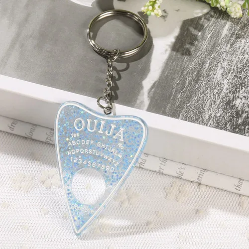light blue 1 шт. Ouija planchette блестящая смола брелок-Шарм Ouija брелок Ouija доска Брелок Сумочка талисманы для женщин - Цвет: light blue