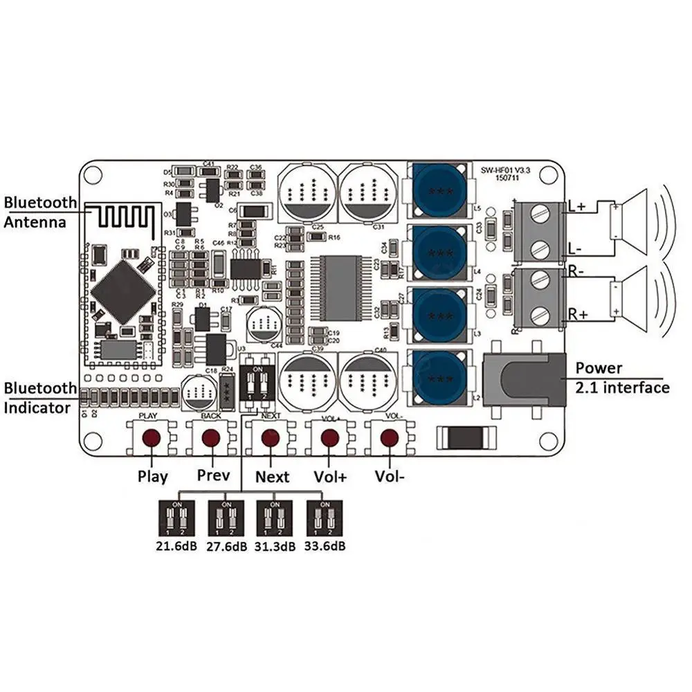 TDA7492P 50 Вт + Bluetooth 4 0 беспроводной цифровой аудиоприемник Плата усилителя Hi Fi Amp