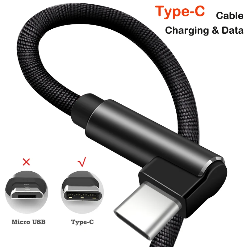USB Type C кабель AWI 90 градусов для Samsung S9 S8 быстрая зарядка Huawei P30 Pro Xiaomi Redmi Note передачи