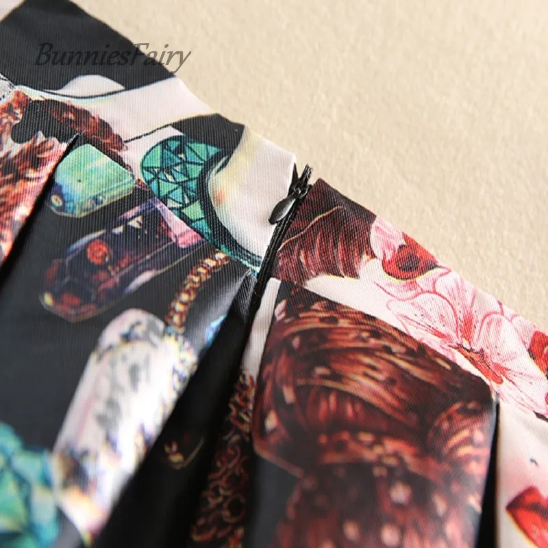 Юбка миди плиссированная с высокой талией принтом|party wear shirt|party dresses girlswear skirt |