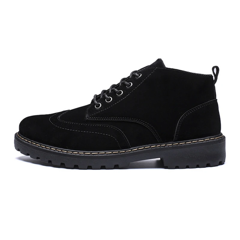 High Top Snow Shoes Outdoor Casual Men Winter PU Ankle Boots Breathable Leather | Обувь