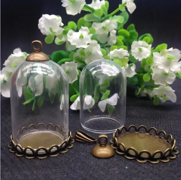 Стеклянный шар бронзового цвета 20 комплектов 30*20 мм | Украшения и аксессуары