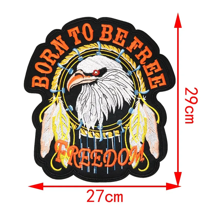 N-BT0286 Изысканные байкерские мотоциклетные нашивки с вышивкой в виде черепа, большие значки в стиле панк, байкерские нашивки для одежды, пальто, аксессуары - Цвет: N-BT0286