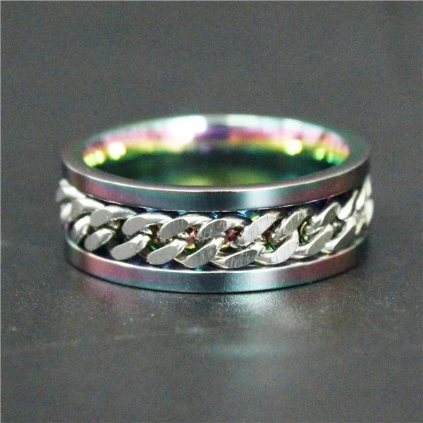 Прямая поставка размер от 7 до 13 Крутое модное черное кольцо из нержавеющей стали