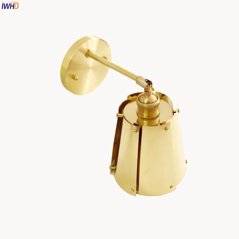 IWHD медная светодиодная настенная лампа рядом с зеркалом для ванной комнаты