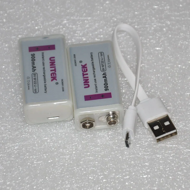 2 шт. USB 9В батареи 900 мА/ч, 6F22 литий ионный аккумулятор+ USB кабель для микрофона гитары EQ Дымовая пожарная сигнализация мультиметр
