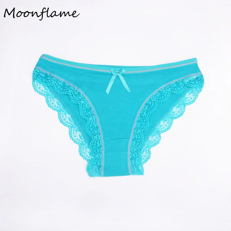 Moonflame 1 шт./лот Новое поступление удобные с низкой посадкой сексуальные кружевные Хлопковые женские трусы M L XL 89048