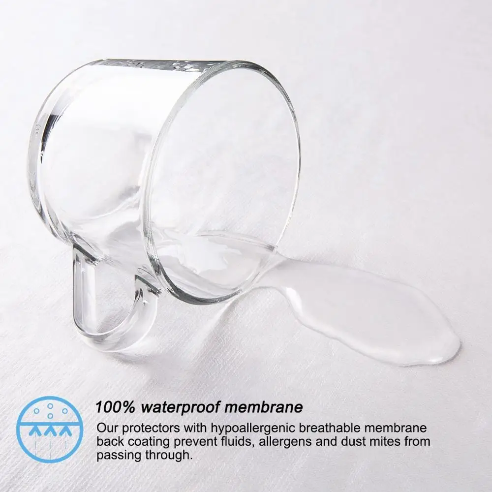 IRoyal 90X200CM хлопок Терри Матрас протектор Анти клещей водонепроницаемый Простыня