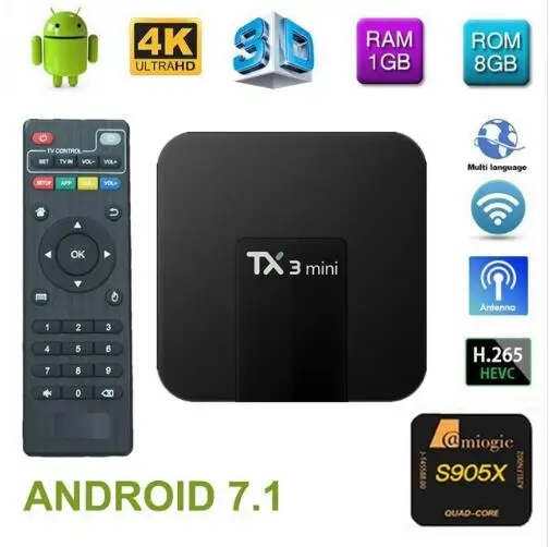 1G 8G TX3 MINI TX3 мини 10 шт ТВ приставка 1G+ 8G/2+ 16G Android 7,1 четырехъядерный процессор Amlogic S905W 4k h.265 2,4g wifi игры - Цвет: 1G 8G TX3 MINI