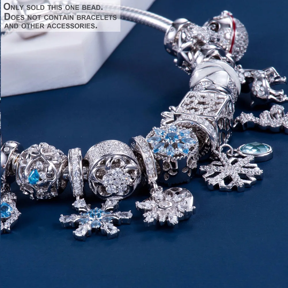 Видео! Подвеска с бусинами из серебра 925 пробы цепочкой и браслетом DDBJ110|silver charms|925