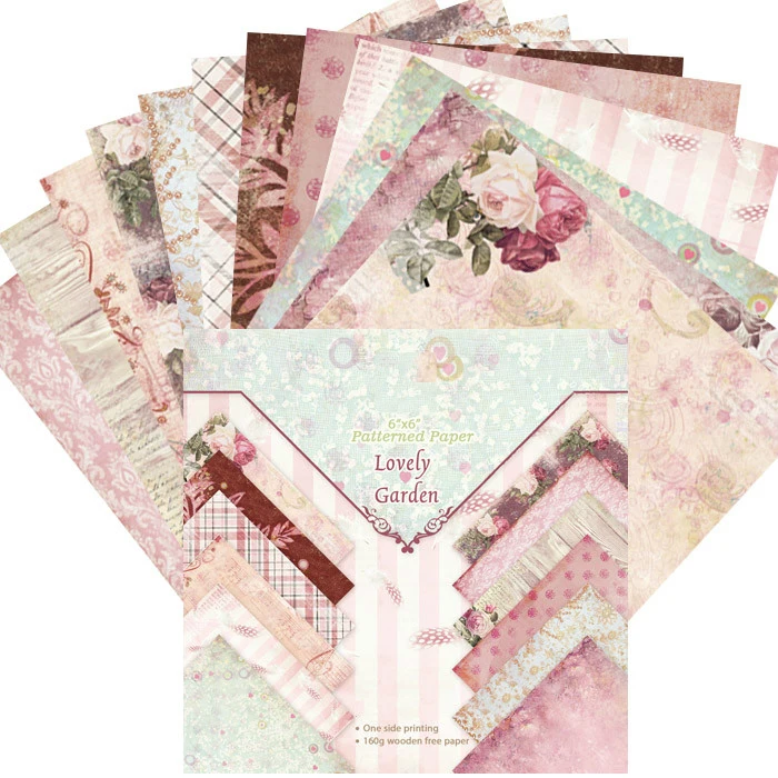 VUAWRTG 12pcs 6&quot Single-side Printed Mixed pattern creative papercraft art paper handmade scrapbooking kit set books | Дом и сад