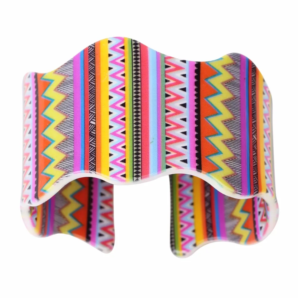 Bonsny Acrylic Unique Stripe Pattern Love Bangles For Women New 2017 Fashion Jewelry Charm Bracelets Accessories Bijoux Gifts | Украшения и