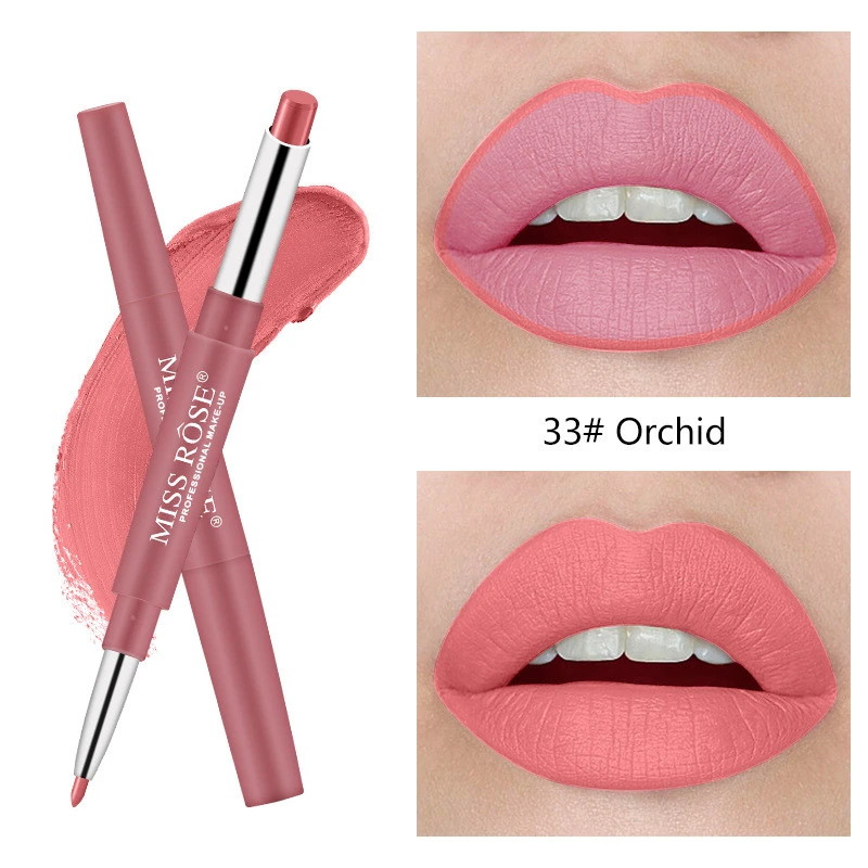 33 MISS ROSE, двухконцевая, стойкая, водостойкая, карандаш для губ, 20 цветов, Batom, помада, профессиональная, Maquillaje - Цвет: 33