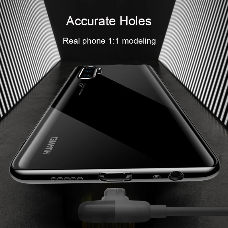 USLION Electroplate Clear Soft Phone Case for Huawei P30 Pro P20 P10 Plus Transparent Cover For Honor V10 9 8X 20 10 Lite Cases |