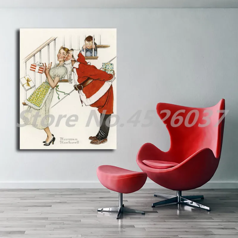 

Norman Rockwell Christmas Wall Art Canvas Poster And Print Canvas Painting Decorative Picture For Office Living Room Home Decor