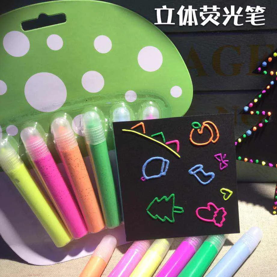 6 цветов/набор Креативные 3D волшебные цветные маркеры металлические для