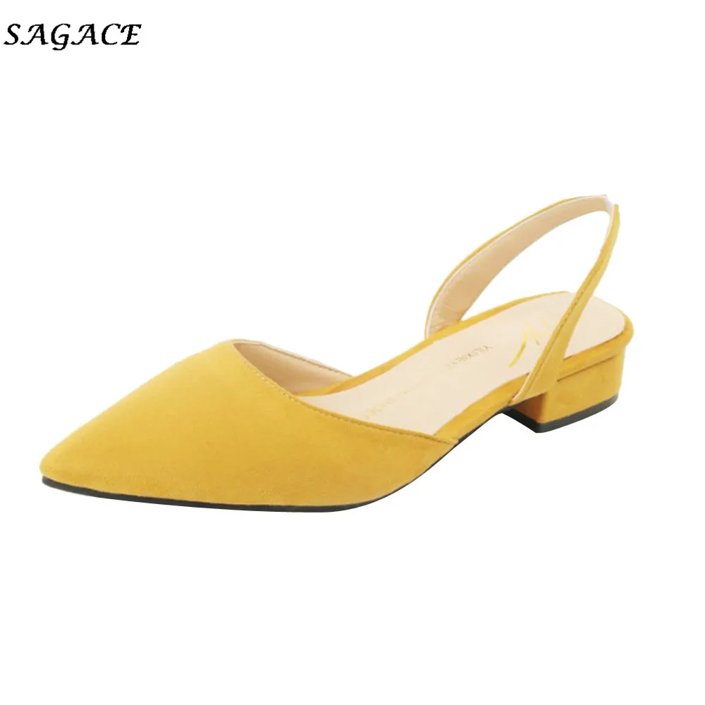 Yellow CAGACE/женские туфли-лодочки с ремешком на щиколотке; обувь на толстом каблуке; коллекция года; женская обувь с квадратным носком на среднем каблуке; модельная удобная женская обувь для работы; SIZE35-39 - Цвет: Yellow